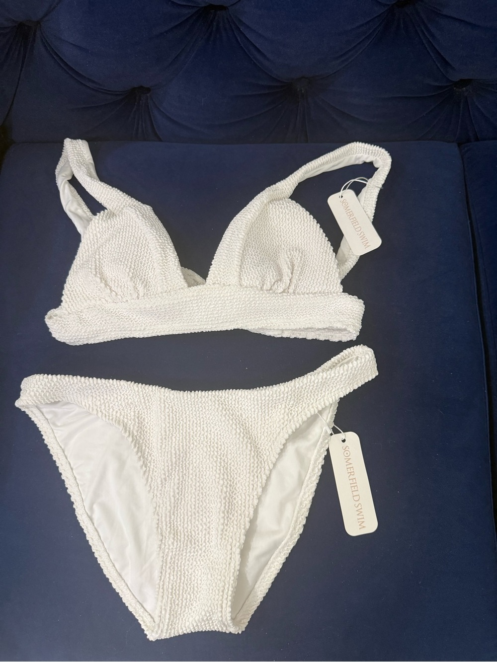 Somerfield Swim White Textured Two-Piece Bikini